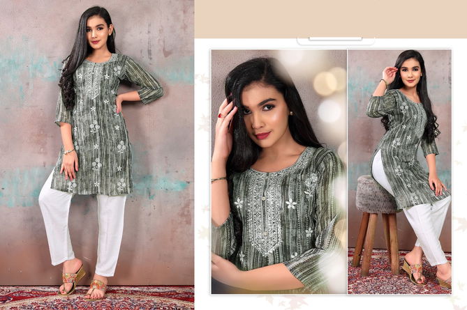 Ishaani 8101 Printed Kurti With Bottom Catalog
